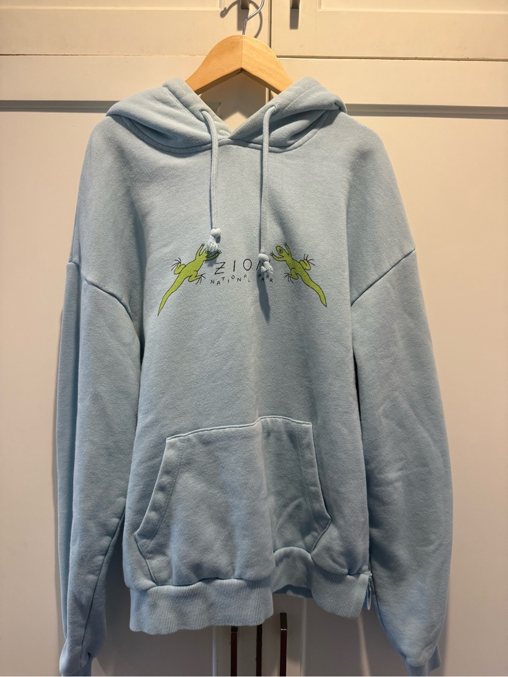Parks Project Light Blue Pullover Hoodie with Lime Accent